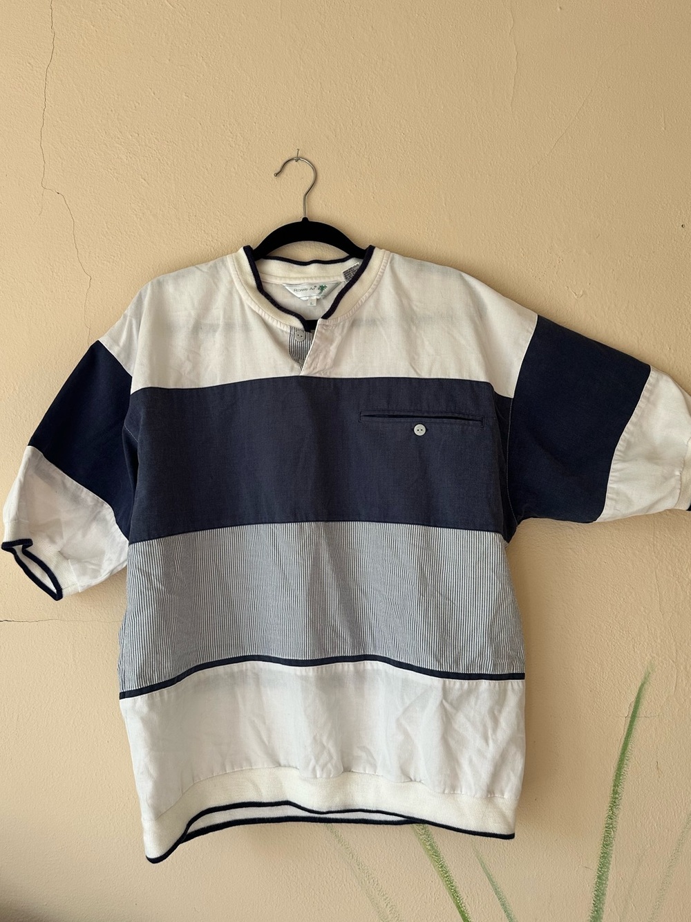 Vintage Royale-Air Men's Short Sleeve Colorblock Polo Shirt - large